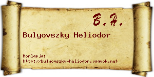 Bulyovszky Heliodor névjegykártya